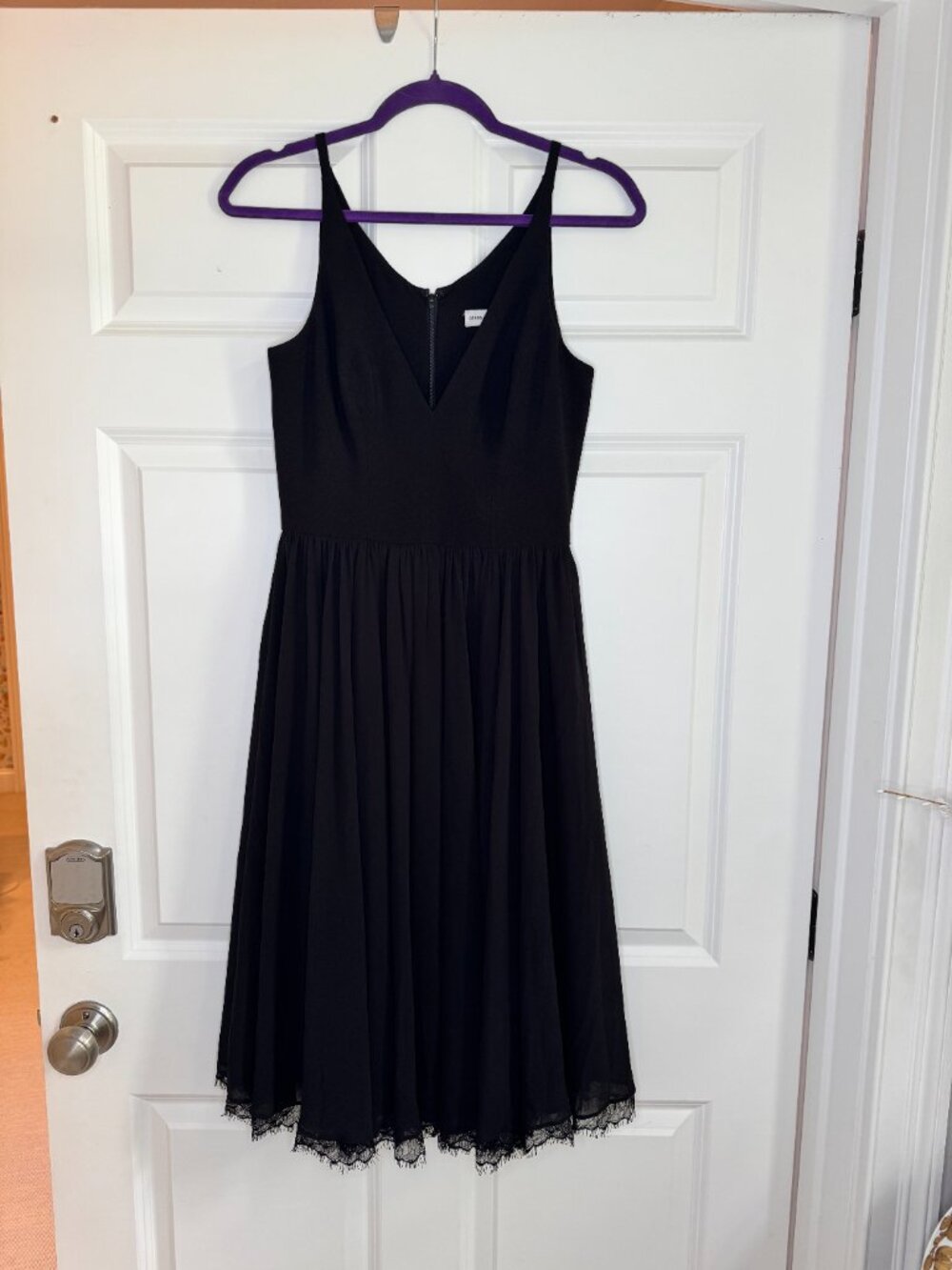 Dress the Population Alicia Dress | Black Chiffon Lace Midi | Size Small - Picture 4 of 10
